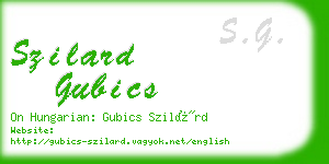 szilard gubics business card